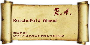 Reichsfeld Ahmed névjegykártya